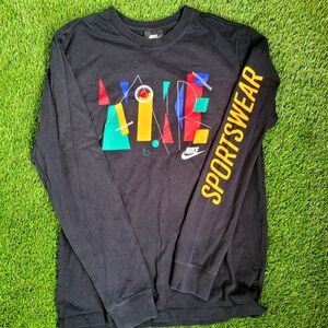 Nike Black Long Sleeve with Colorful Logo